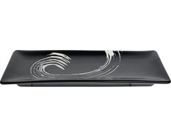 Zwart/Wit Bord – Black Maru – 26.5 x 10.5cm
