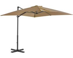 Zweefparasol Aluminium - Tuinparasol Buiten - Schaduw Creëren - 360 Graden Draaibaar - 250 x 250 cm - Taupe