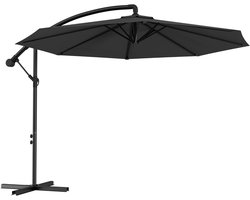Zweefparasol Aluminium - Tuinparasol Met Sl slinger - Zomerse Schaduw Creëren - Extra Stevige Baleinen - Ø 300cm - Donkergrijs