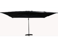 Zweefparasol Antraciet Aluminium 3x4m knikbaar & 360° draaibaar + Kruispoot
