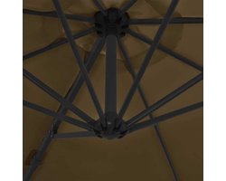 Zweefparasol - Grote parasol - Terras beschermen - 360 graden draaibaar - 300 cm - Taupe