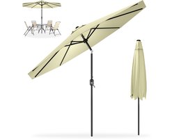Zweefparasol - Hangparasol 300 cm – Voor Tuin, Terras, Balkon & Lounge – Draaibaar – Aluminium Mast – UV-bestendig – Beige