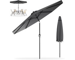 Zweefparasol - Hangparasol 300 cm – Voor Tuin, Terras, Balkon & Lounge – Draaibaar – Aluminium Mast – UV-bestendig – Donkergrijs