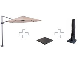 Zweefparasol Hawaii S - met voet en hoes - Ecru - 300 cm