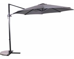 Zweefparasol Libra Grijs Ø300 cm - inclusief kruisvoet & hoes