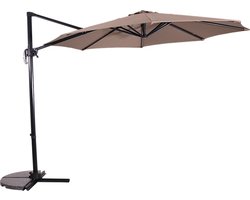 Zweefparasol Libra Taupe 250 x 250 cm - inclusief kruisvoet & hoes