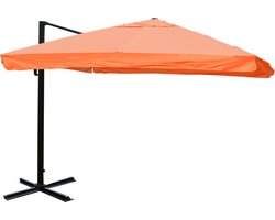 Zweefparasol MCW-A96, parasol, 3x4m (Ø5m) polyester/aluminium 26kg ~ klep, terracotta zonder voet