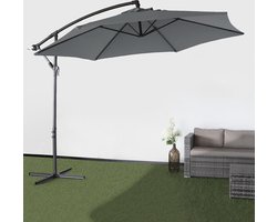 Zweefparasol Staal Donkergrijs Parasol Diameter 300 cm
