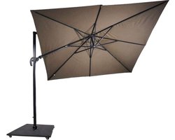 Zweefparasol VirgoFlex Taupe 300 x 300 cm - incl. Zware Parasolvoet