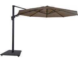 Zweefparasol VirgoFlex Taupe Ø350 cm - incl. Zware Parasolvoet