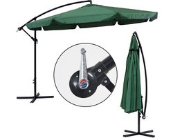 Zweefparasol - waterdicht polyester - 340 cm - groen