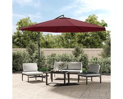 ZweefParasol | Zonnescherm | Tuinparasol met aluminium paal 350 cm bordeauxrood