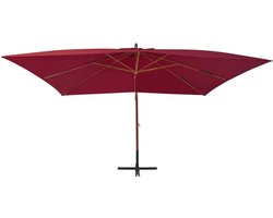 ZweefParasol | Zonnescherm | Tuinparasol met houten paal 400x300 cm bordeauxrood