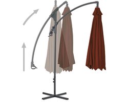 ZweefParasol | Zonnescherm | Tuinparasol met stalen paal 250x250 cm terracottakleurig