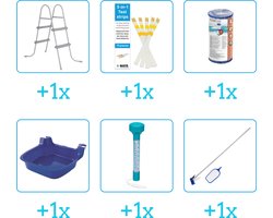 Zwembad Accessoirepakket voor Bestway Steel Pro Zwembad - 300x201x66 cm - Rechthoekig - Met filterpomp - Bestway - 56411 - 6-delig