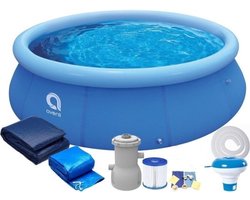 Zwembad de Luxe 244x63 cm - inclusief heel veel accessoires - opblaaszwembad