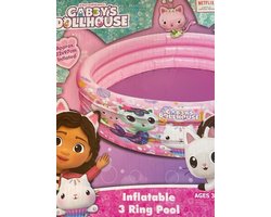 Zwembad - Gabby's Dollhouse - 97 x 22 cm - Roze - Kinderbad Gabby's Poppenhuis - Vanaf 3 - 6 Jaar - Zwembad Met 3 Ringen - Opblaasbaar Zwembad - Zwemplezier In De Tuin - Zomer Speelgoed - Kinderzwembad - Opblaas Bad - Water Bad - Gabby - 3R