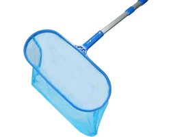 Zwembad net-zwembad schepnet-Extra groot zwembadschrapernet zonder steel - Fijnmazig zwembadnet voor het verwijderen van bladeren en ander vuil van de zwembadbodem - Blauw - 41,5 x 17,5 cm