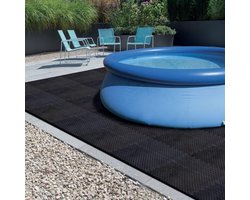 Zwembad Onderlegger - Modulaire Mat - Bescherming Vloer - Waterafstotend Schuim - 4x 60x60cm - Grijs