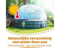 Zwembad Overkapping Ø488 cm Transparant/Blauw PE EXIT Toys - Universele Dome voor Intex/Bestway Zwembaden Laura