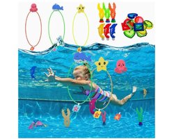 Zwembad Speelgoed - Waterspeelgoed - Zwembad Speelgoed Kinderen - Zwembadspeelgoed - vanaf 5, 6, 7, 8, 9 jaar - Jongens, meisjes Duikspeelgoed - Duikringen - Kinderset - Zwembadfeest - Cadeau 5-12 jaar