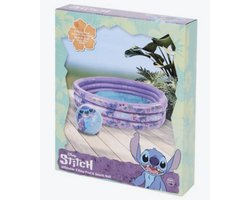 Zwembad - Stitch - 97 x 22 cm - Paars - Inclusief Bal - Kinderbad Stitch - Vanaf 3 - 6 Jaar - Zwembad Met 3 Ringen - Opblaasbaar Zwembad - Zwemplezier In De Tuin - Zomer Speelgoed - Kinderzwembad - Opblaas Bad - Water Bad - Stitch - 3R