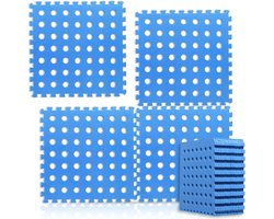 Zwembad tegels Blauw 40x40cm 1cm dik met gaten 18 stuks Buiten bodem bescherming