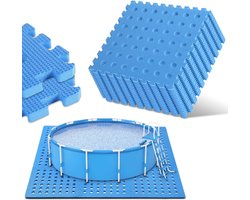 Zwembad tegels Blauw met gaten 40x40cm 1cm dik 18 stuks Bodem bescherming voor zwembad en tuin