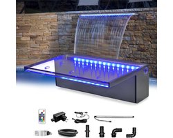 Zwembad Waterval Fontein-30cm-Vijver Watervallen-Acryl Watervalblad-7 Kleuren LED-Verlichting-Compleet Waterval- en Stroomkit-Buiten Tuin-Vijver Zwembad Decoratie