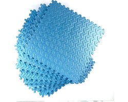 Zwembadtegel ondergrond van WDMT™ | 38,5 x 38,5 x 0,8 cm | 9-delige ondervoer voor zwembaden | Vloermat eenvoudig te bevestigen en reinigen | Blauw