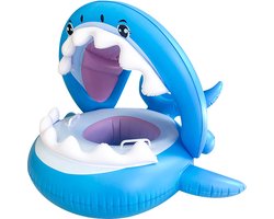 Zwemband met zonnescherm zwemring zwembad voor kinderen en baby's Zwemband Luchtbed Opblaasbaar Zwemband-Haai