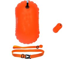 Zwemboei-zwemboei voor openwaterzwemmen-open water zwemmen-Open Water Zwemgordel en Boei - Veiligheidstrainingsboei - Oranje - 40x20x18cm