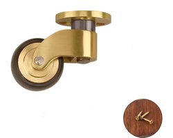 Zwenkwiel (rubberen wiel met platte onderkant), meubelwiel van messing, zwenkwiel, geruisloos rollend, geschikt voor meubels, piano, bank en apparatuur