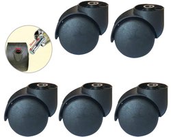 Zwenkwielen 5 stuks - Meubelwielen stoel - Meubels verplaatsen - Vloerbeschermend PU - 2 inch diameter - Zwart