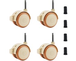 Zwenkwielen met rem - 4stuks - Meubelwielen 50mm - Rubberen Trolley Wielen - Meubelzwenkwielen - voor kinderbedjes, meubels, bloemenstandaard - 50mm - vloerbescherming - zwenkwielen - wielen