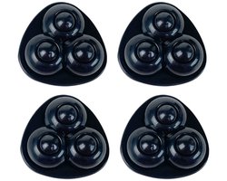 Zwenkwielen set van 4 - Driehoek - Plastic - Zelfklevende meubelwielen voor onder meubels en opbergdozen - Zwart