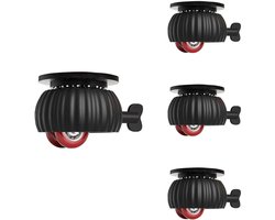 Zwenkwielen - Set van 4 - Ø 40 mm - Zwarelast Zwenkwielen - Flexibele Meubelwielen - 50kg - met Rem - Transportdolly - kleine meubelwielen - zelfklevende meubelrollen - Meubel Wielen Kast