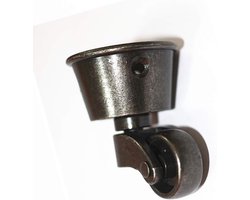 Zwenkwielen van massief messing met schroefbevestiging - Antiek vintage cup type, universele meubelwielen voor banken, tafels en stoelen, 1 stuk