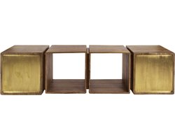 Zwevend Dressoir Mangohout - 169x36x41 cm - Dressoir Brass - Giga Meubel