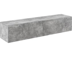 Zwevend kastje Evaton 140x33x30 cm betonlook