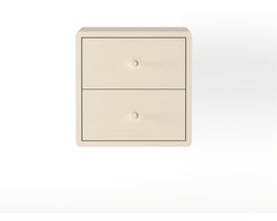 Zwevend Nachtkastje Borba - Hout - Creme/Wit - 30 x 30 x 30 cm (BxHxD)