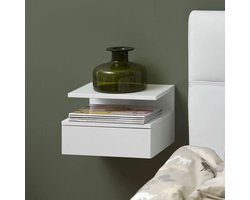 Zwevend Nachtkastje Chauntel met lade - wit