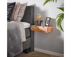 Zwevend nachtkastje Freya groot acaciahout set van 2