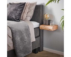 Zwevend nachtkastje Freya klein acaciahout set van 2