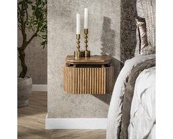 Zwevend Nachtkastje Mangohout Zand 1 Lade