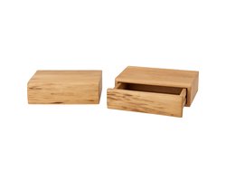 Zwevend Nachtkastje met Lade (Set van 2) - Wandplank nachtkastje Per Stuk - Nachtkast - Nachtkastjes Industrieel / Landelijk / Modern / - Nachtkastje Hout Hangend - Industrieel Nachtkastje - Nachtkastjes Set van 2