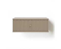 Zwevend Nachtkastje Sem - Mangohout - Taupe - 45x18x35 cm (BxHxD - Met Lade - Eenvoudig Ophangsysteem