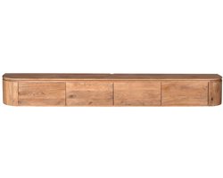 Zwevend Tv meubel Excellent Naturel Mangohout 240x30x35 cm - inclusief pootjes