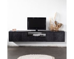 Zwevend Tv-meubel Pure Black 240cm - Giga Meubel