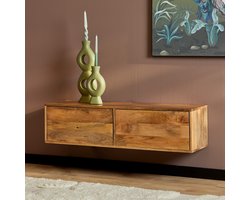Zwevend tv meubel - TV Hangende meubel - Massief - Mangohout - Duurzaam - Vision | 120 cm